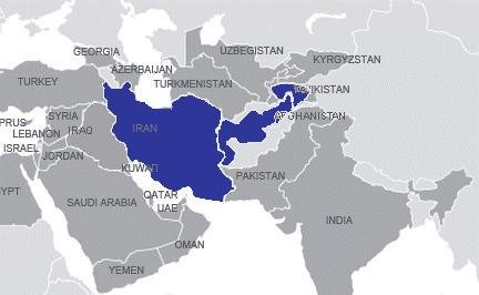 Farsi speaking areas in Iran and Afghanistan